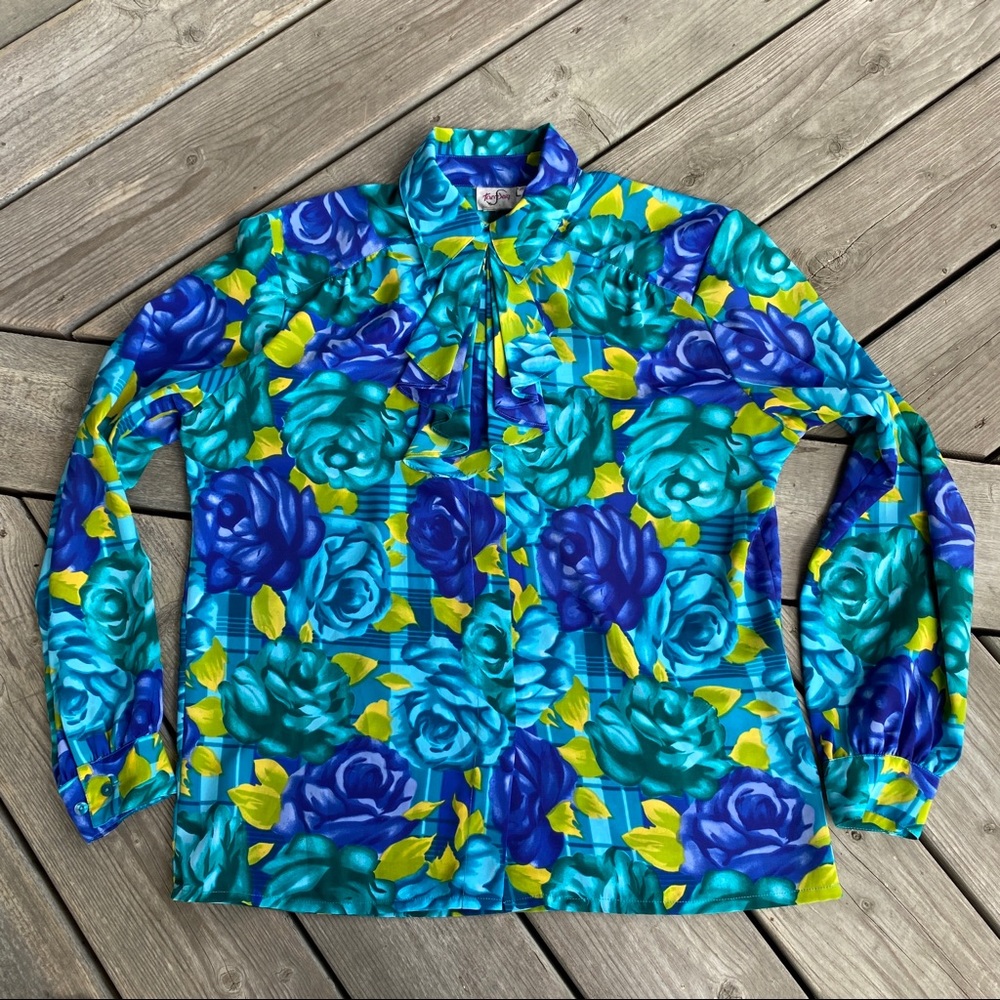 Vintage TanJay Collared Floral Blouse